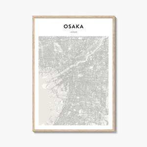 Osaka Map Poster, Osaka Map Print, Osaka Travel Wall Art, Osaka Personalized Map, Japan