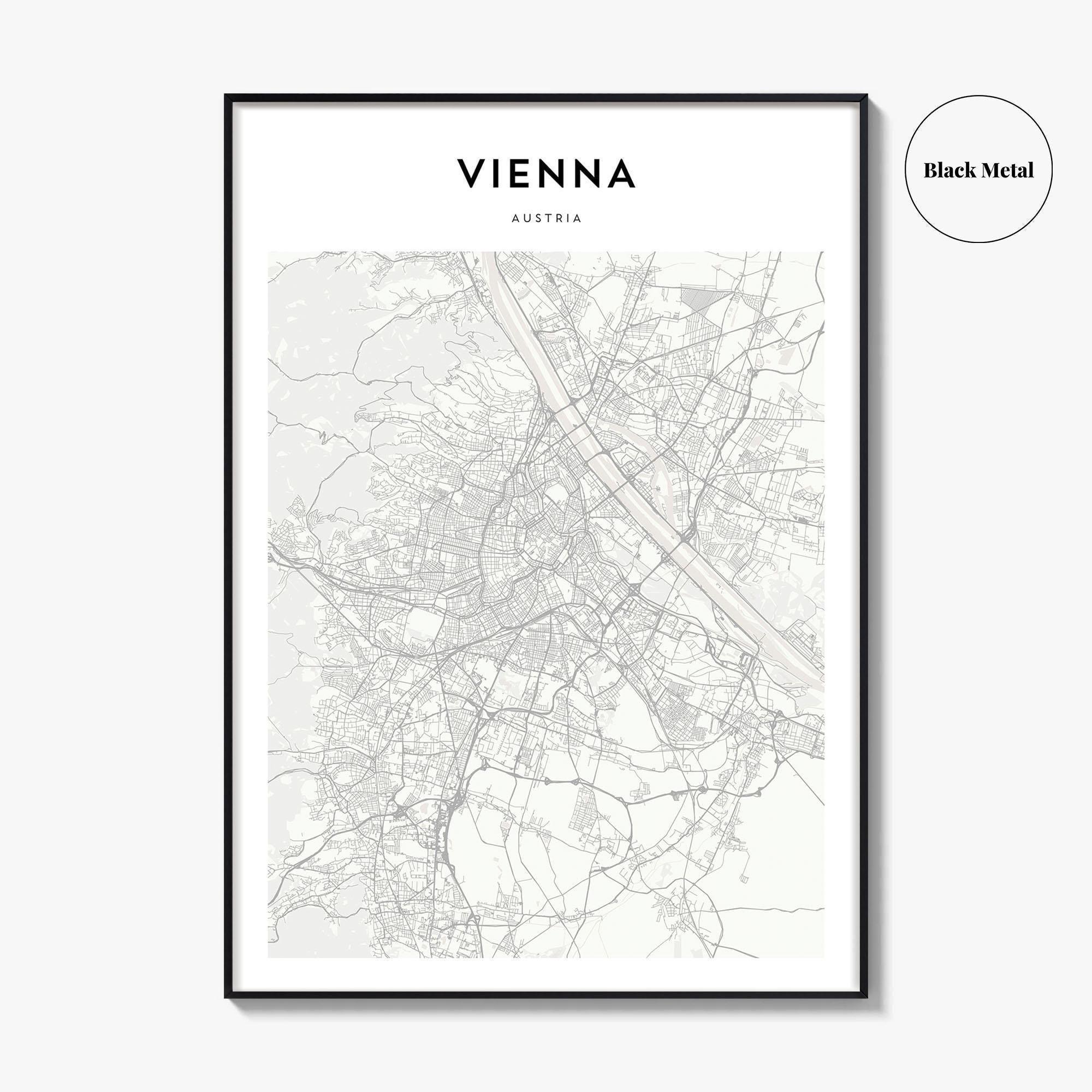 Vienna Map Print, Austria Poster, Österreich Wall Art, Wien Custom