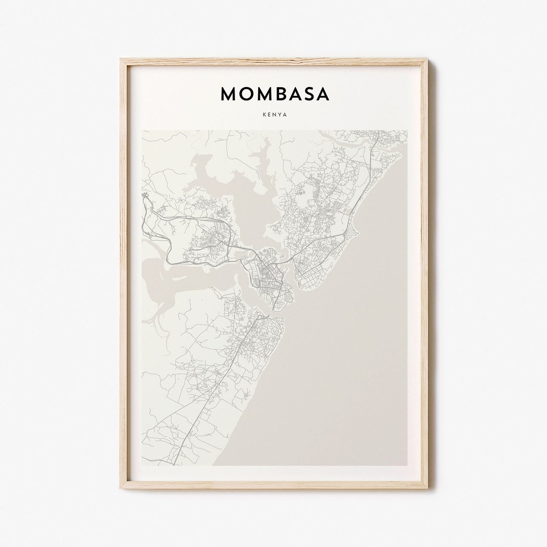 Mombasa Karte Poster, Mombasa Karte Druck, Mombasa personalisierte