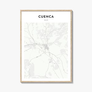 Cuenca Spanien Karte Poster, Cuenca Karte Drucken, Cuenca Reisewandkunst, Cuenca personalisierte Karte,