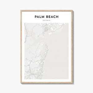 Palm Beach Australia Map Poster, Palm Beach Map Print, Palm Beach Travel Wall Art, Palm Beach Personalized Map,
