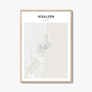Hualien Map Poster, Hualien Map Print, Hualien Travel Wall Art, Hualien Personalized Map, Taiwan