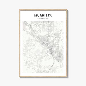 Murrieta Map Poster, Murrieta Map Print, Murrieta Travel Wall Art, Murrieta Personalized Map, California