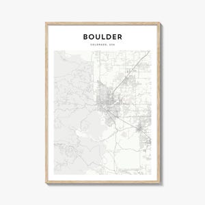 Stampa della mappa di Boulder, poster del Colorado, arte murale degli Stati Uniti, decorazioni stradali personalizzate della città di Boulder
