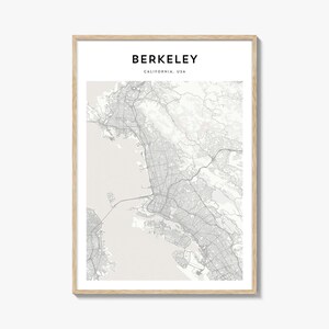 Berkeley Map Print, Bay Area Poster, California Wall Art, East Bay Custom Street Decor