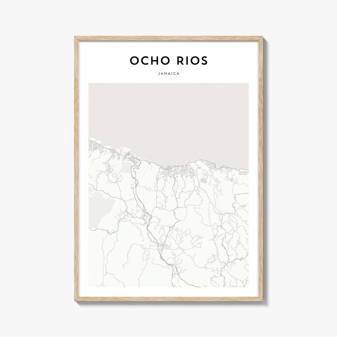 Ocho Rios Map Poster, Ocho Rios Map Print, Ocho Rios Travel Wall Art ...