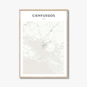 Cienfuegos Map Poster, Cienfuegos Map Print, Cienfuegos Travel Wall Art, Cienfuegos Personalized Map, Cuba