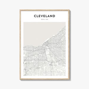 Cleveland Map Poster, Cleveland Map Print, Cleveland Travel Wall Art, Cleveland Personalized Map, Ohio