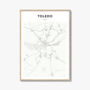 Toledo Spanien Karte Poster, Toledo Karte Druck, Toledo Reise Wandkunst, Toledo personalisierte Karte,