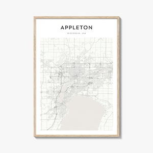 Appleton Map Poster, Appleton Map Print, Appleton Travel Wall Art, Appleton Personalized Map, Wisconsin