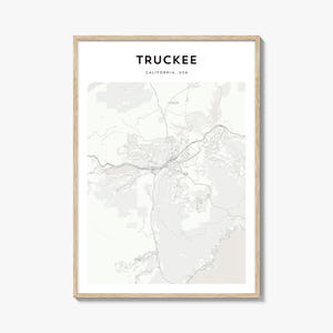 Cartaz de mapa de Truckee, impressão de mapa de Truckee, arte de parede de viagem de Truckee, mapa personalizado de Truckee, Califórnia