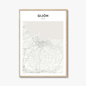 Gijon Map Poster, Gijon Map Print, Gijon Travel Wall Art, Gijon Personalized Map, Spain
