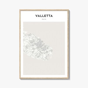 Valletta Map Poster, Valletta Map Print, Valletta Travel Wall Art, Valletta Personalized Map, Malta