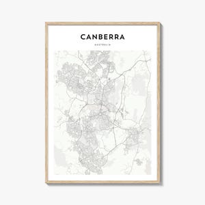 Cartaz do mapa de Canberra, impressão do mapa de Canberra, arte de parede de viagem de Canberra, mapa personalizado de Canberra, Austrália
