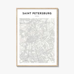 Cartaz do mapa de São Petersburgo, impressão do mapa de São Petersburgo, arte de parede de viagem de São Petersburgo, mapa personalizado de São Petersburgo, Rússia
