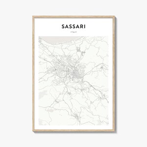 Sassari Map Poster, Sassari Map Print, Sassari Travel Wall Art, Sassari Personalized Map, Italy