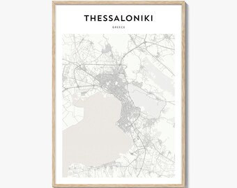 Thessaloniki Map Poster, Thessaloniki Map Print, Thessaloniki Travel Wall Art, Thessaloniki Personalized Map, Greece