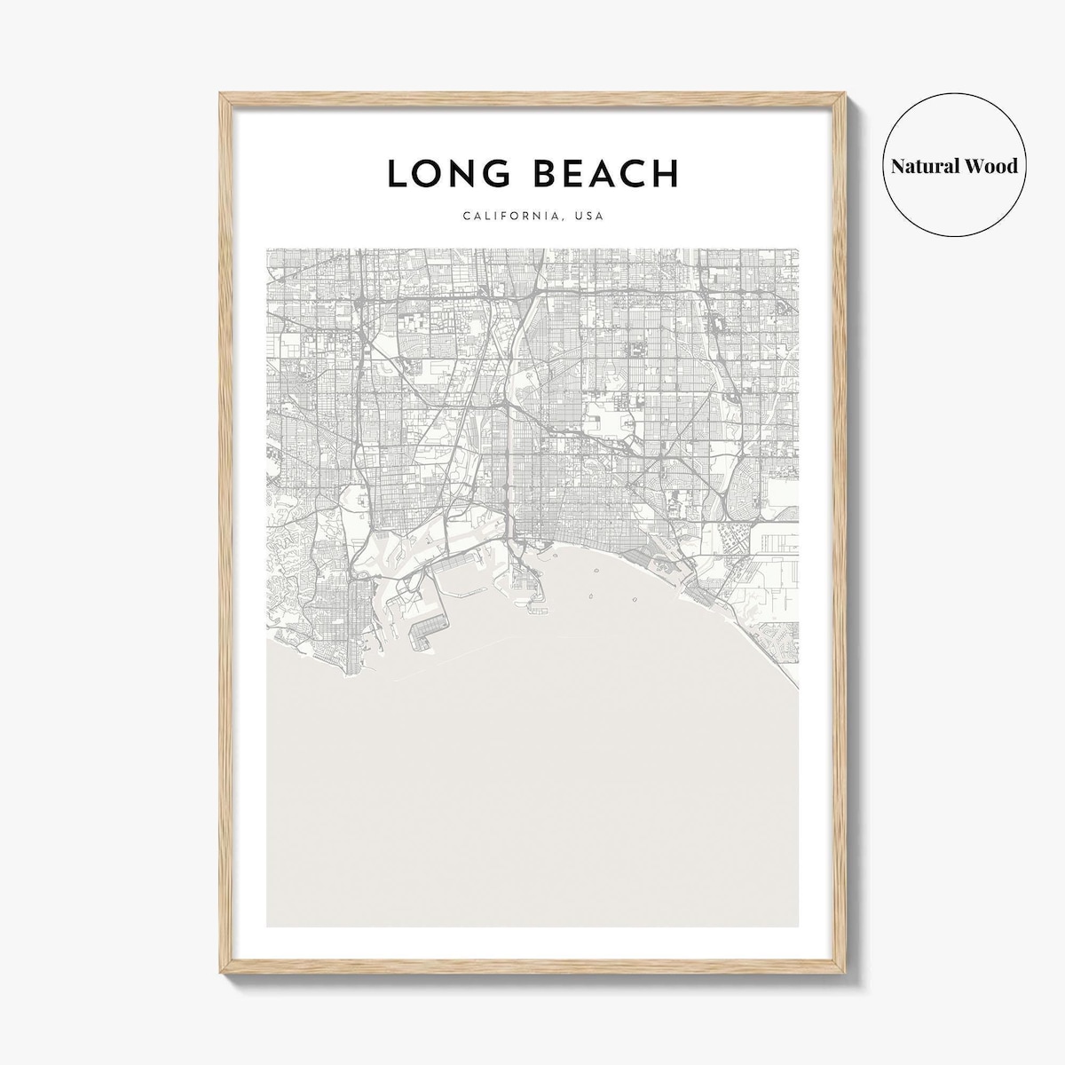 Long Beach Map Print, California Poster, USA Wall Art, Socal Custom Street Decor - Etsy