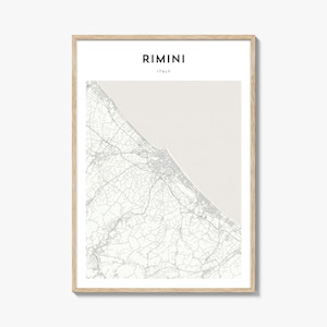 Cartaz do mapa de Rimini, impressão do mapa de Rimini, arte de parede de viagem de Rimini, mapa personalizado de Rimini, Itália