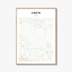 Crete Map Poster, Crete Kartendruck, Crete Reisewandkunst, Crete personalisierte Karte, Griechenland
