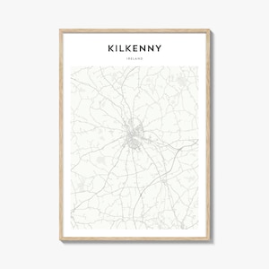 Kilkenny Map Poster, Kilkenny Map Print, Kilkenny Travel Wall Art, Kilkenny Personalized Map, Ireland