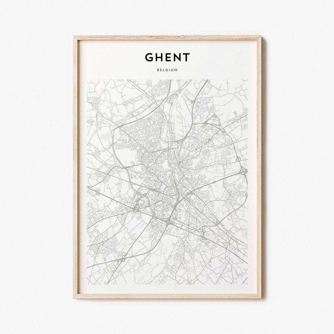 Ghent City Map Print Detailed Landmarks Art for Home Decor - Etsy