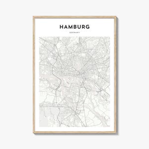Hamburg Map Poster, Hamburg Map Print, Hamburg Travel Wall Art, Hamburg Personalized Map, Germany
