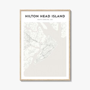 Hilton Head Island Karte Poster, Hilton Head Island Karte Druck, Hilton Head Island Reisewandkunst, South Carolina