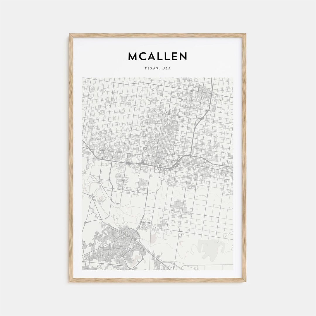 Mcallen Map Poster, Mcallen Map Print, Mcallen Travel Wall Art, Mcallen ...