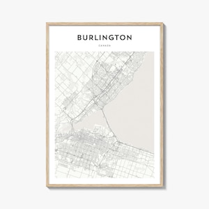 Burlington Canada Map Poster, Burlington Map Print, Burlington Travel Wall Art, Burlington Personalized Map,