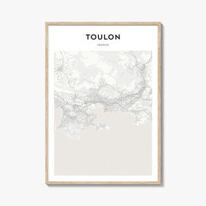 Toulon Map Poster, Toulon Map Print, Toulon Travel Wall Art, Toulon Personalized Map, France