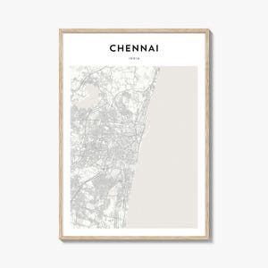 Chennai Karte Poster, Chennai Karte Druck, Chennai Reisewandkunst, Chennai personalisierte Karte, Indien