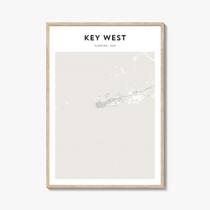 Key West-kaartposter, Key West-kaartafdruk, Key West Travel Wall Art, Key West gepersonaliseerde kaart, Florida