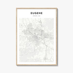 Eugene Map Poster, Eugene Map Print, Eugene Travel Wall Art, Eugene Personalized Map, Oregon