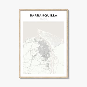 Barranquilla Map Poster, Barranquilla Map Print, Barranquilla Travel Wall Art, Barranquilla Personalized Map, Colombia