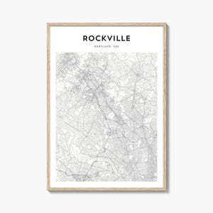 Rockville Map Poster, Rockville Map Print, Rockville Travel Wall Art, Rockville Personalized Map, Maryland