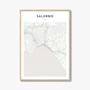Salerno Map Poster, Salerno Map Print, Salerno Travel Wall Art, Salerno Personalized Map, Italy