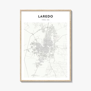 Laredo Map Poster, Laredo Map Print, Laredo Travel Wall Art, Laredo Personalized Map, Texas