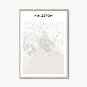 Cartaz do mapa de Kingston Jamaica, impressão do mapa de Kingston, arte de parede de viagem de Kingston, mapa personalizado de Kingston,