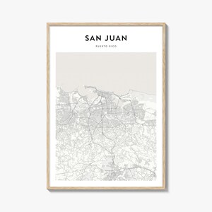 San Juan Map Poster, San Juan Map Print, San Juan Travel Wall Art, San Juan Personalized Map, Puerto Rico