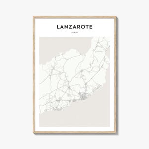 Lanzarote Karte Poster, Lanzarote Karte Druck, Lanzarote Reise Wandkunst, Lanzarote personalisierte Karte, Spanien