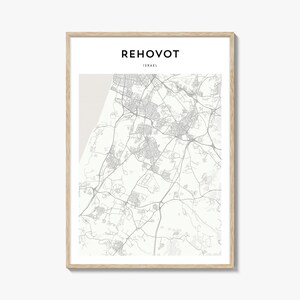 Rehovot Map Poster, Rehovot Map Print, Rehovot Travel Wall Art, Rehovot Personalized Map, Israel