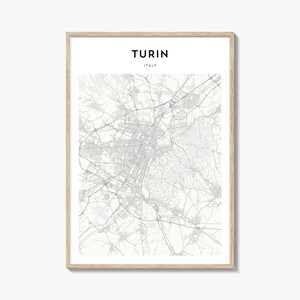 Cartaz do mapa de Turim, impressão do mapa de Turim, arte de parede de viagem de Turim, mapa personalizado de Turim, Itália