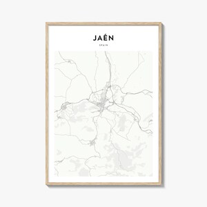 Jaen Karte Poster, Jaen Karte Druck, Jaen Reisewandkunst, Jaen personalisierte Karte, Spanien