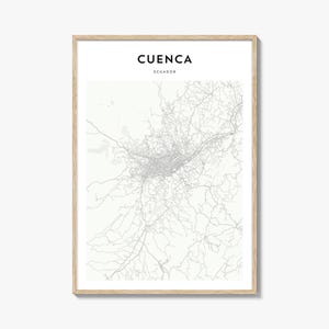 Cuenca Ecuador Map Poster, Cuenca Map Print, Cuenca Travel Wall Art, Cuenca Personalized Map,