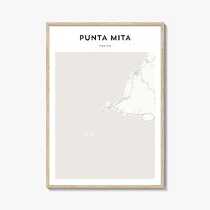 Punta Mita Karte Drucken, Mexiko Poster, Mexikanische Wandkunst, Nayarit Custom Street Decor