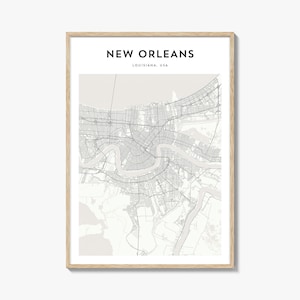 New Orleans Map Poster, New Orleans Map Print, New Orleans Travel Wall Art, New Orleans Personalized Map, Louisiana