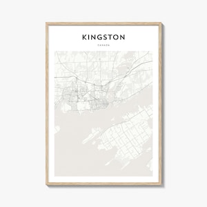 Kingston Canada Map Poster, Kingston Map Print, Kingston Travel Wall Art, Kingston Personalized Map,