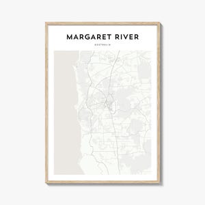 Margaret River Karte Poster, Margaret River Karte Druck, Margaret River Reisewandkunst, Margaret River personalisierte Karte, Australien