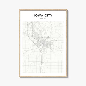 Cartaz do mapa de Iowa City, impressão do mapa de Iowa City, arte de parede de viagem de Iowa City, mapa personalizado de Iowa City, Iowa
